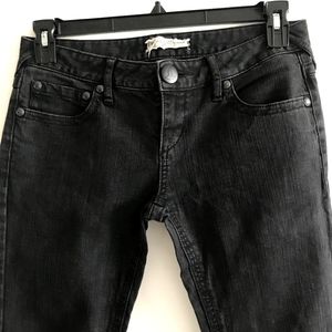 Free People Washed Black Jeans 28
